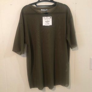 Zara Mesh Top Large NWT